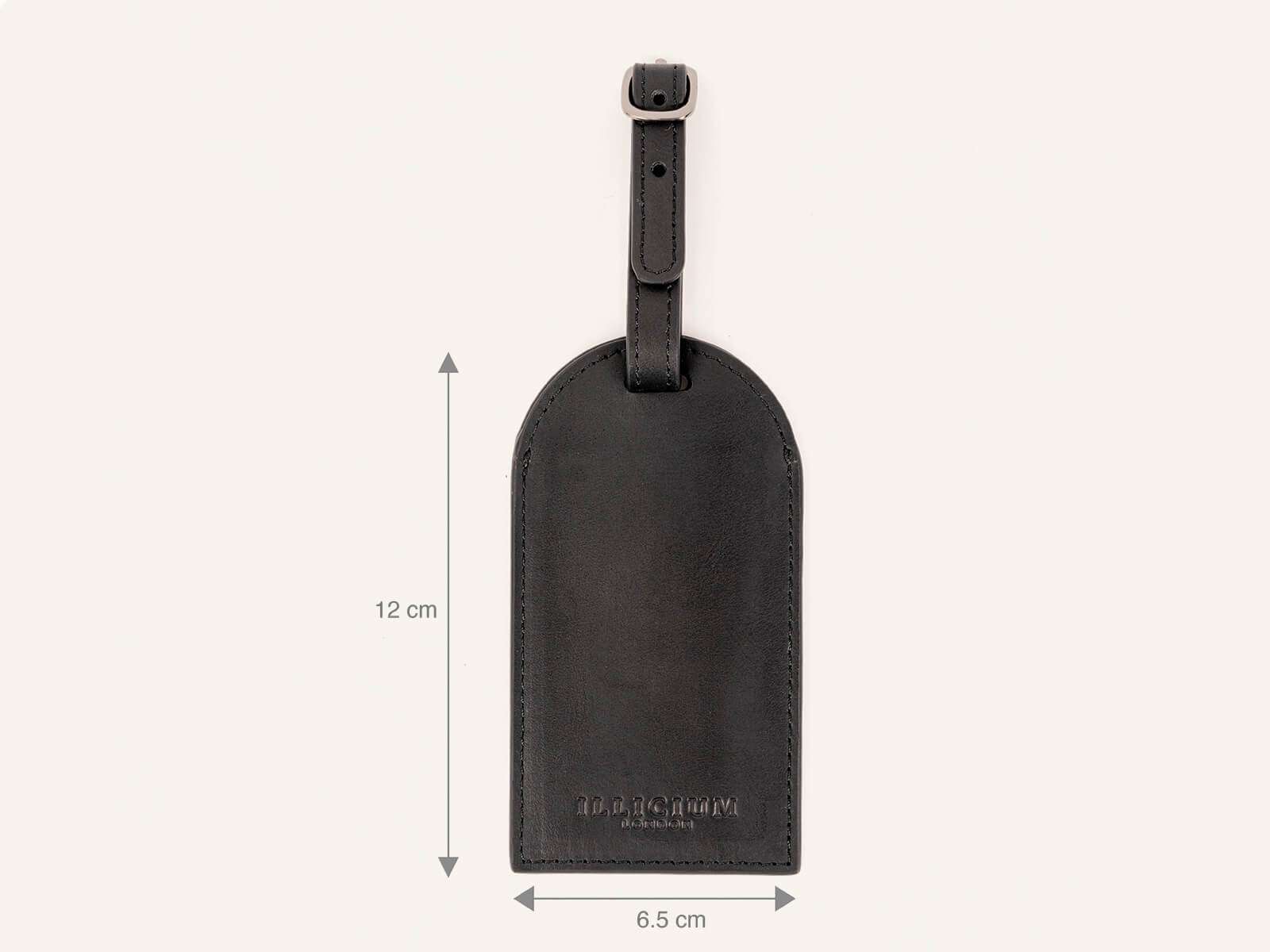 black leather luggage tag