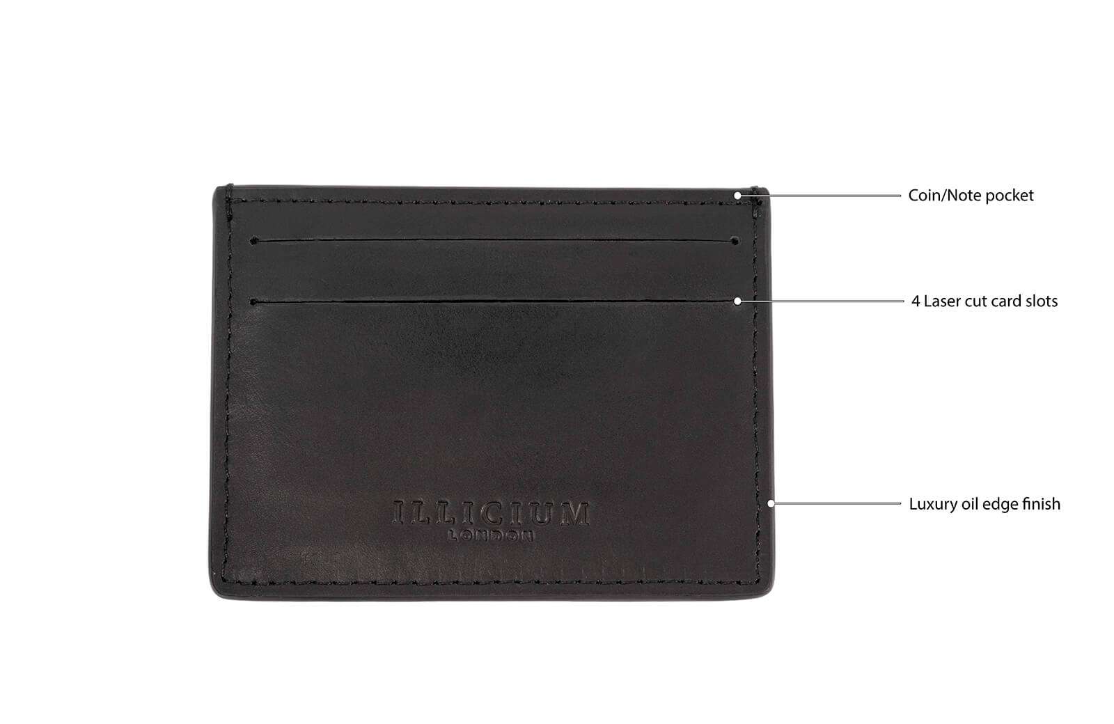 black leather card holder