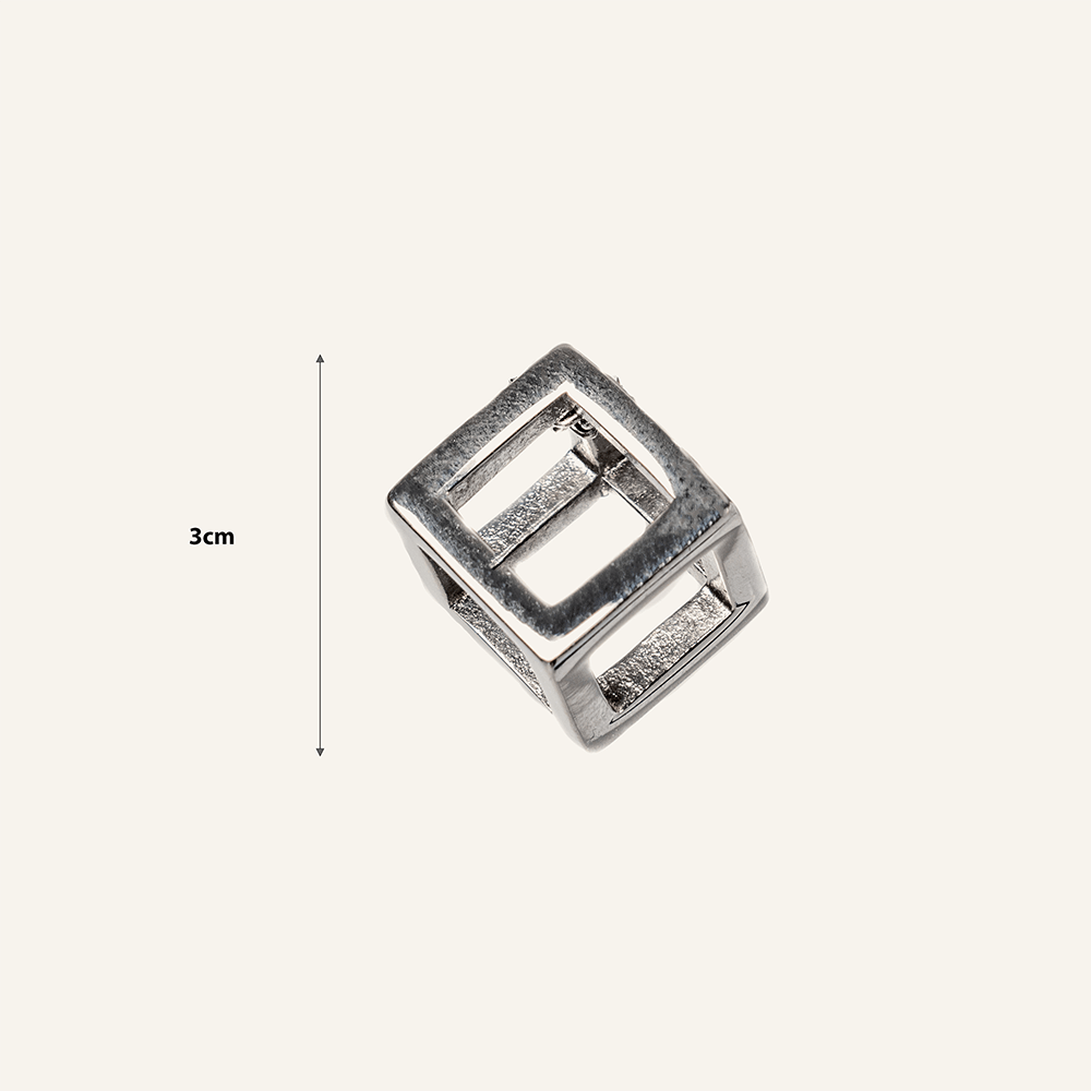 silver cube pendant