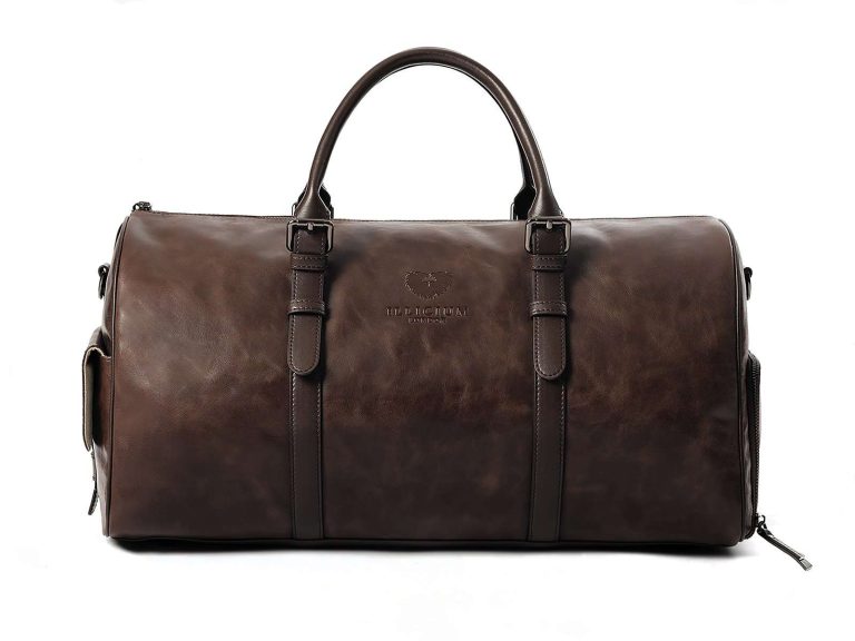 kingsman dark brown leather duffle bag