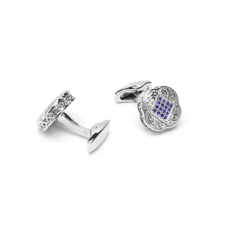 silver sapphire cufflinks