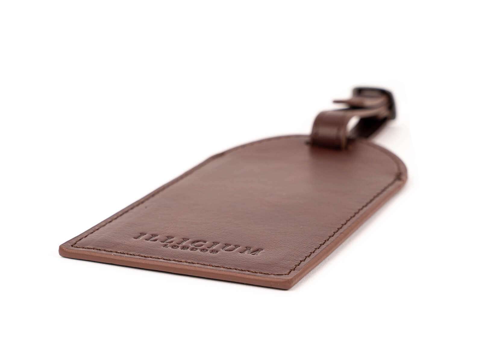 brown leather luggage tag
