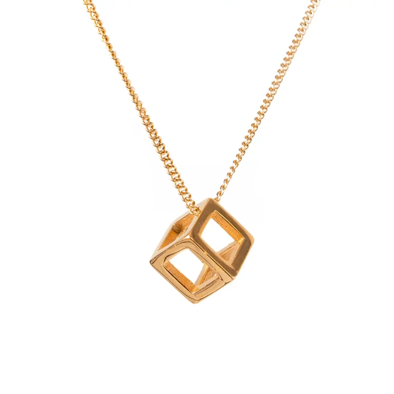 Gold Kings Cube Pendant