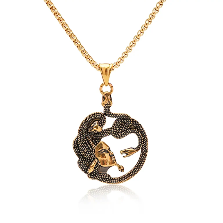 gold medusa pendant necklace