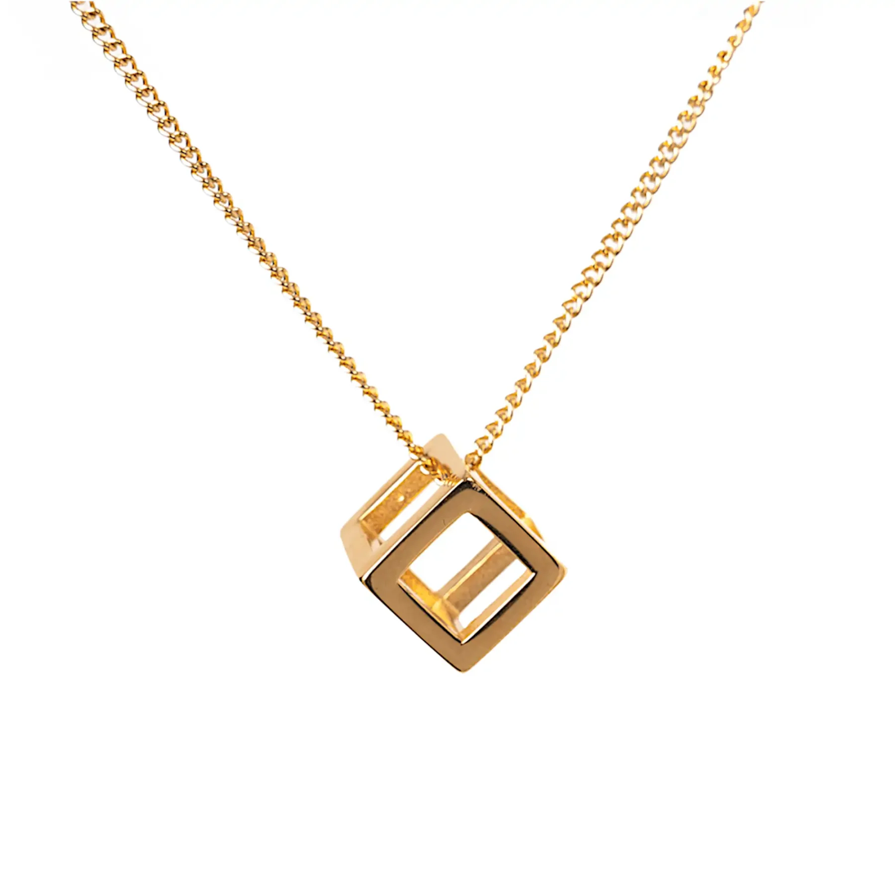 Kings Gold Cube Pendant