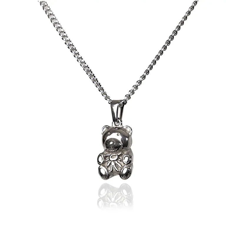 Silver Teddy Bear Necklace