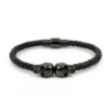 Black Leather Skull Bracelet