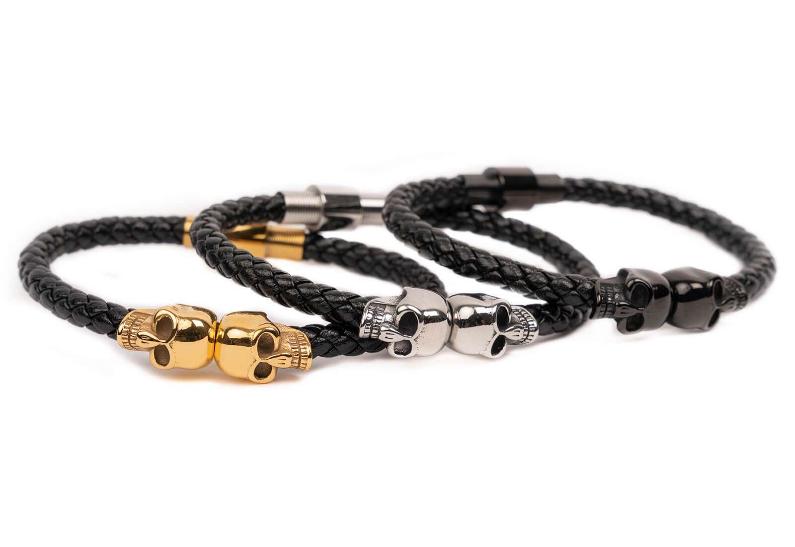 leather skull bracelet