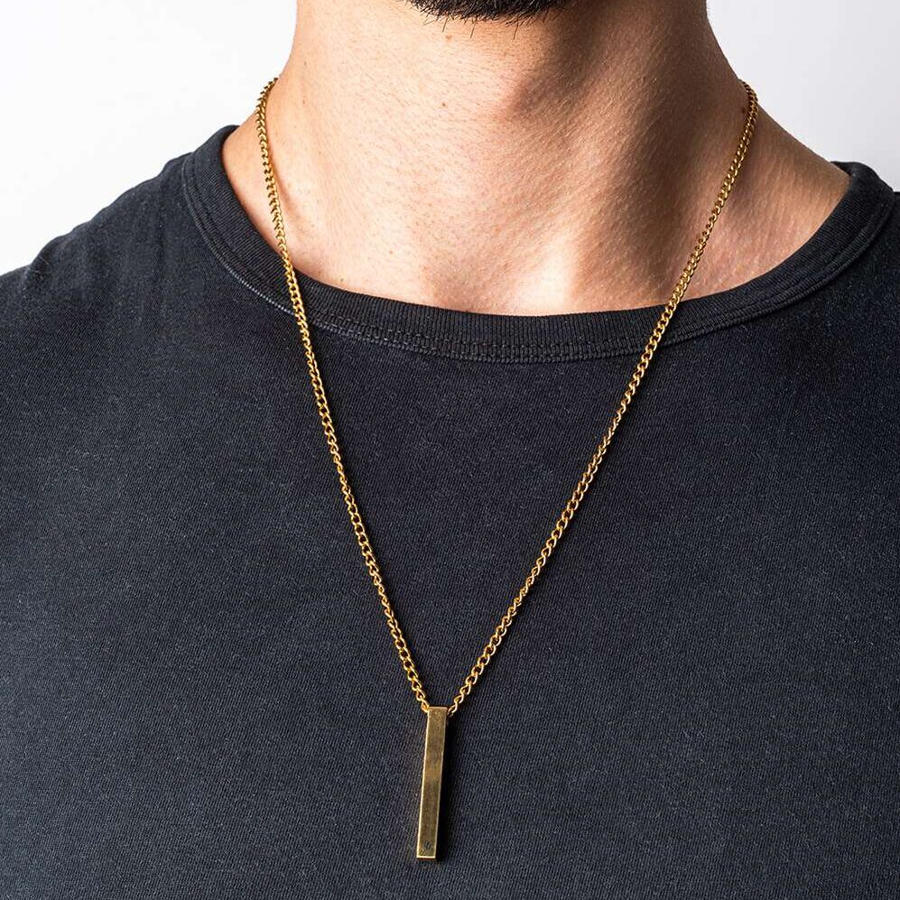 gold bar pendant for men