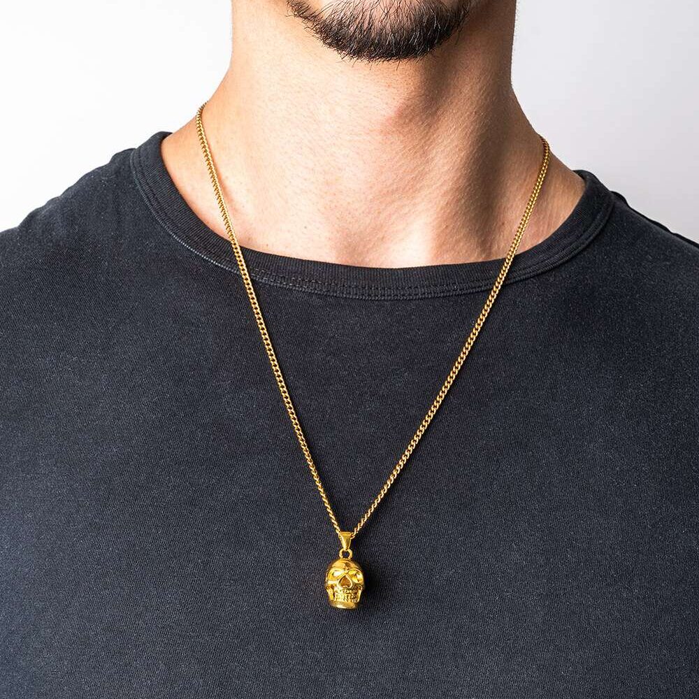gold skull pendant