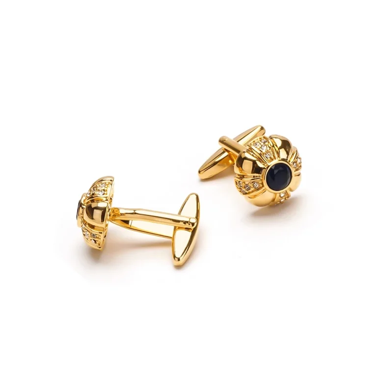 Gold crystal cufflinks