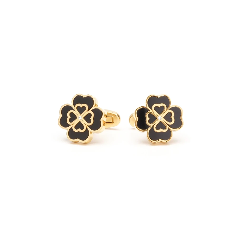 Gold Leaf Clover Cufflinks