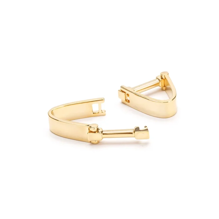 gold D-shaped cufflinks