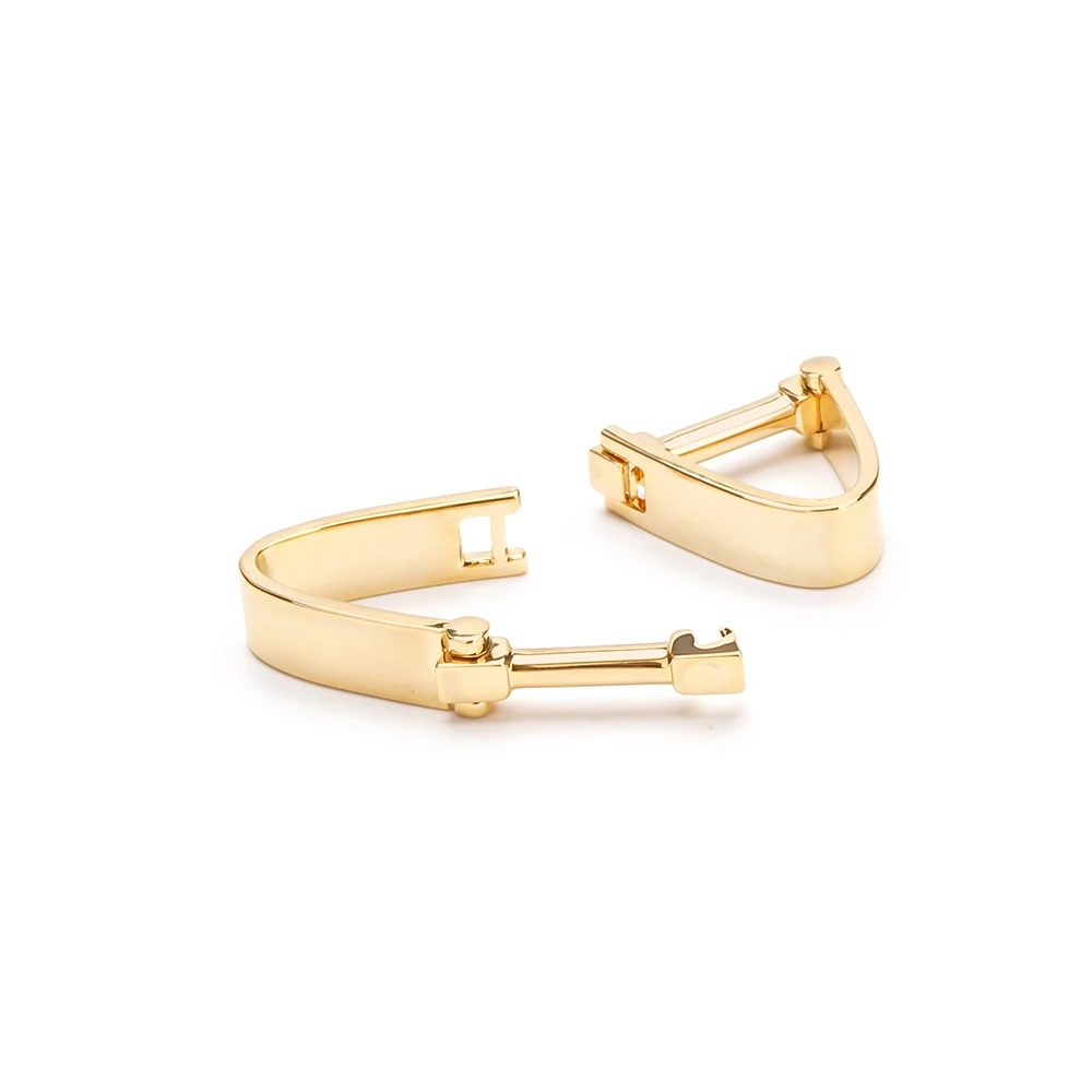 gold D-shaped cufflinks