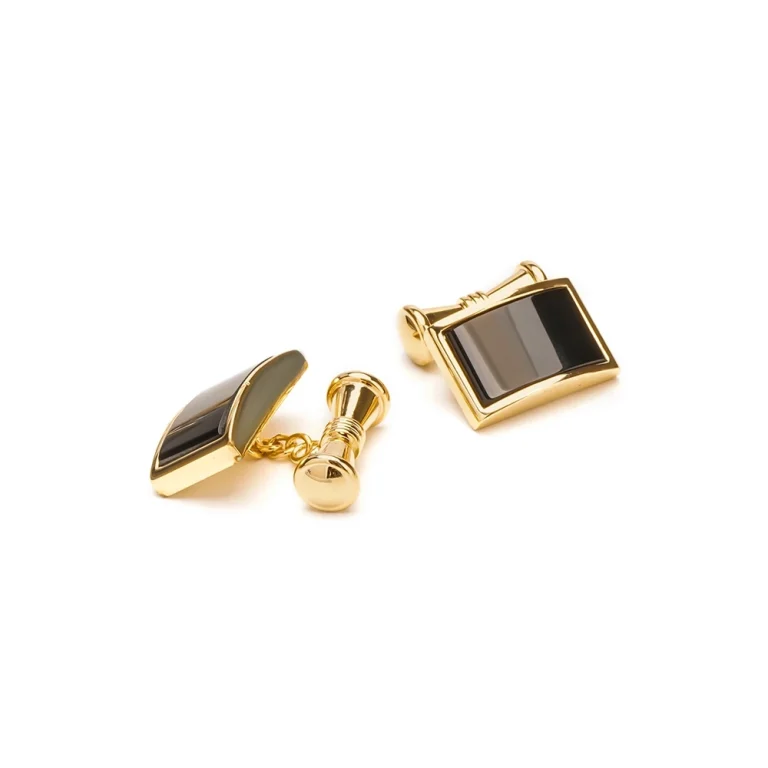 gold black cufflinks