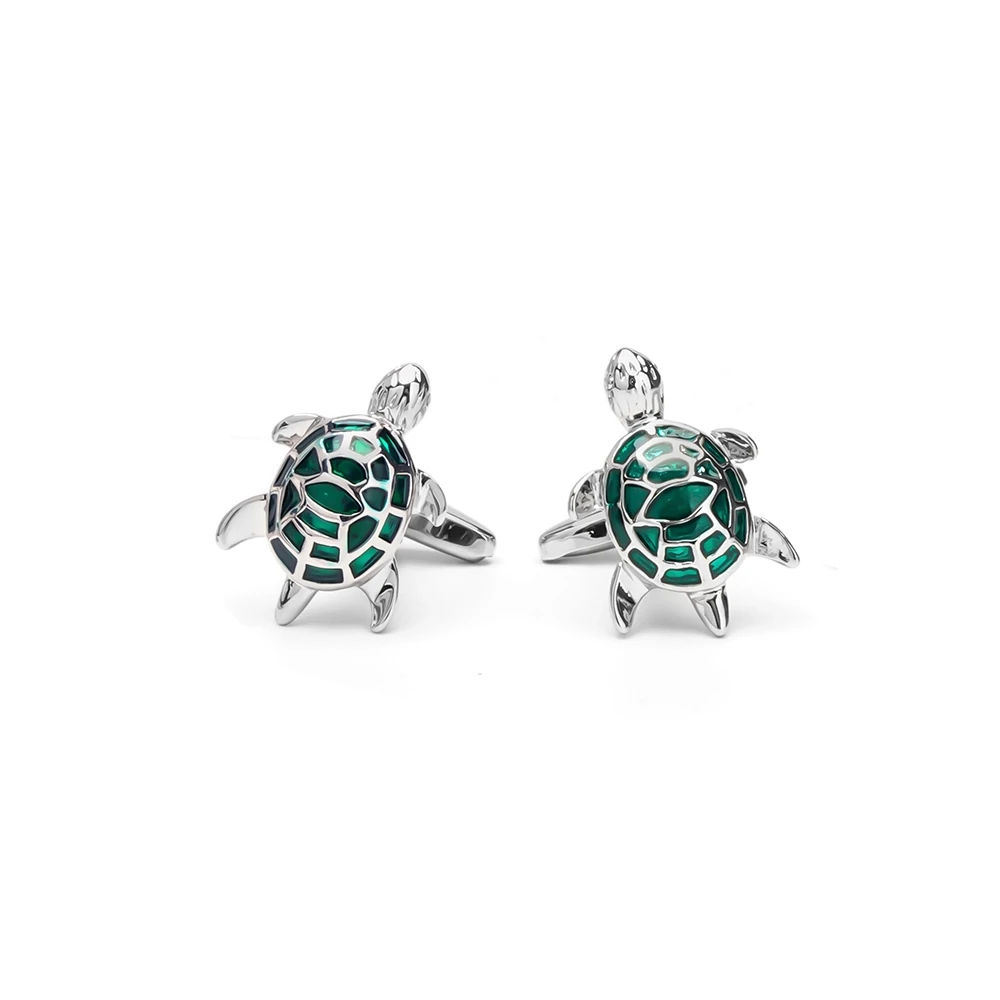 green turtle cufflink
