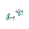Nile Blue Elegance Cufflinks (Silver)