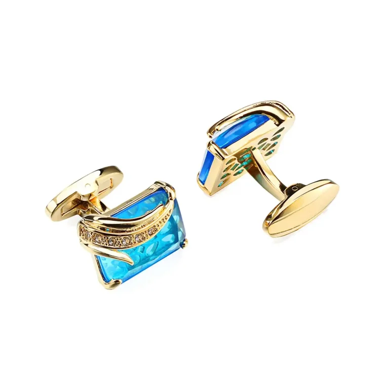 Nile Blue Elegance Cufflinks Gold