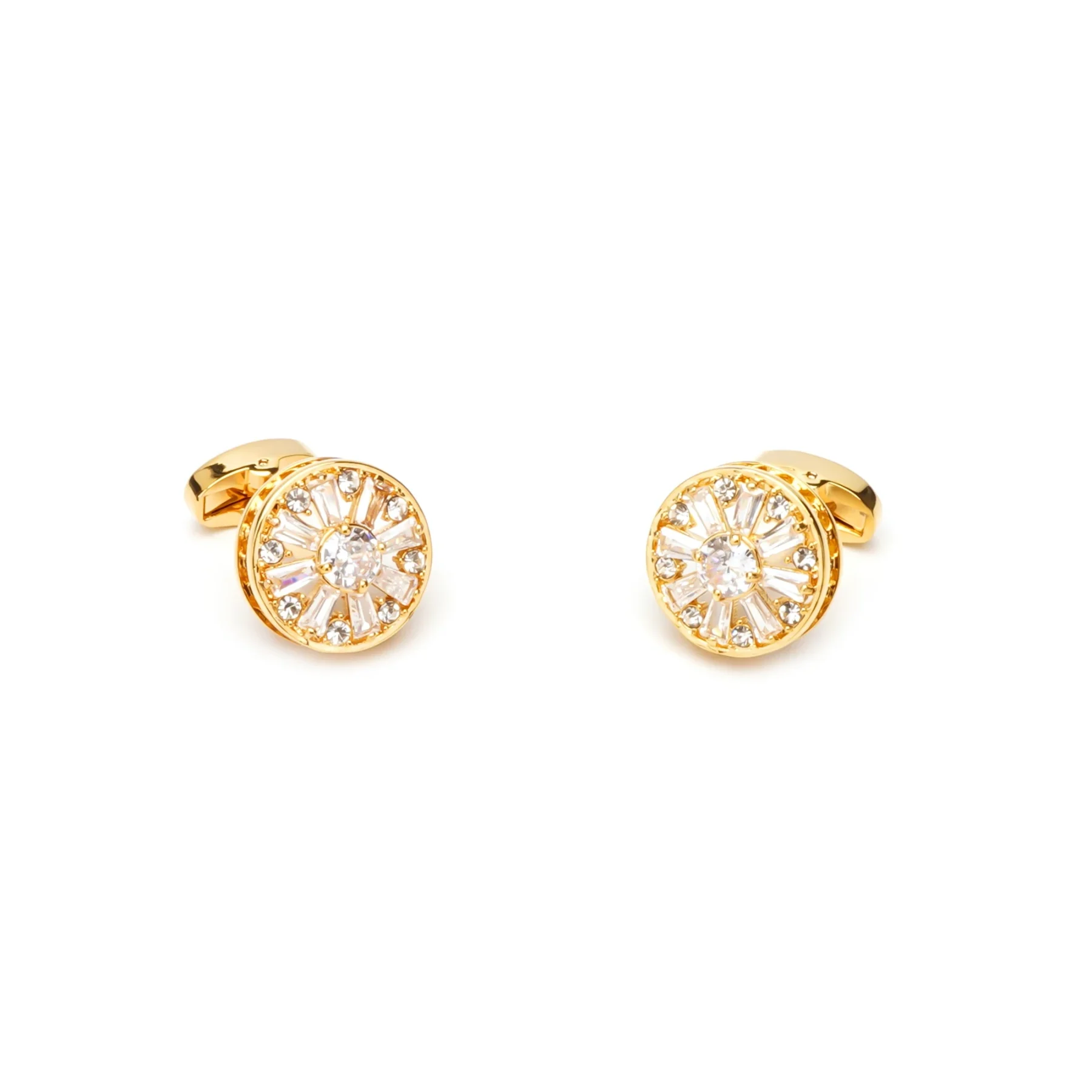 crystal cufflinks gold