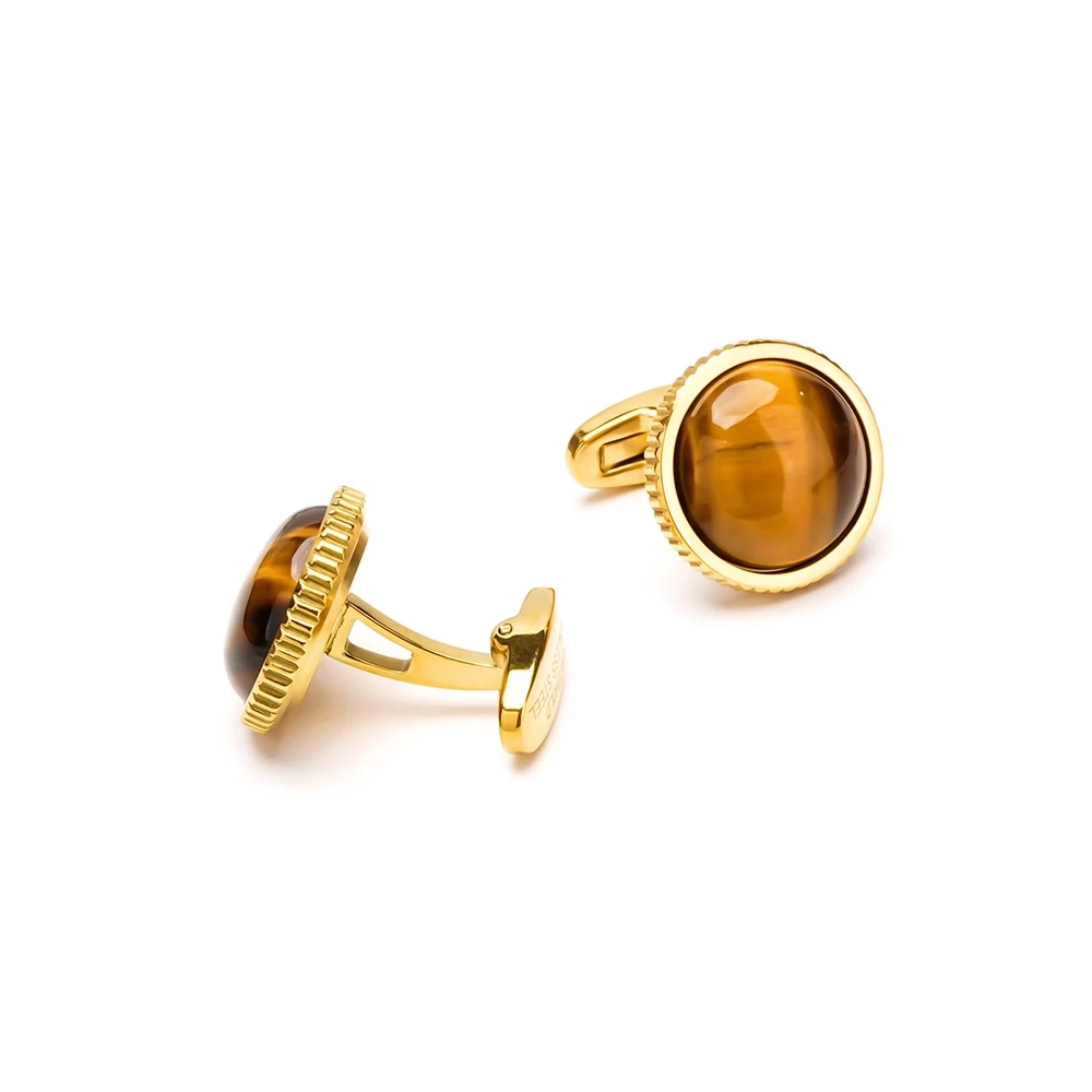 gold tiger eye cufflinks