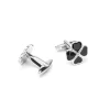 Silver Midnight Clover Cufflinks