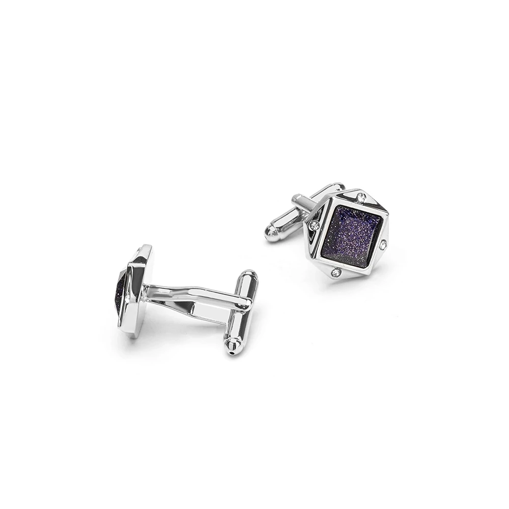 black crystal cufflinks