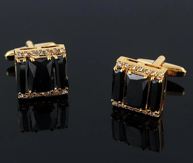 black crystal cufflink