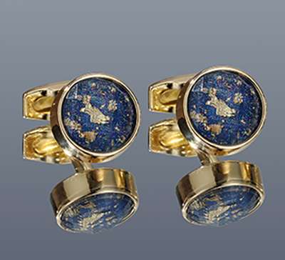 blue gold cufflinks