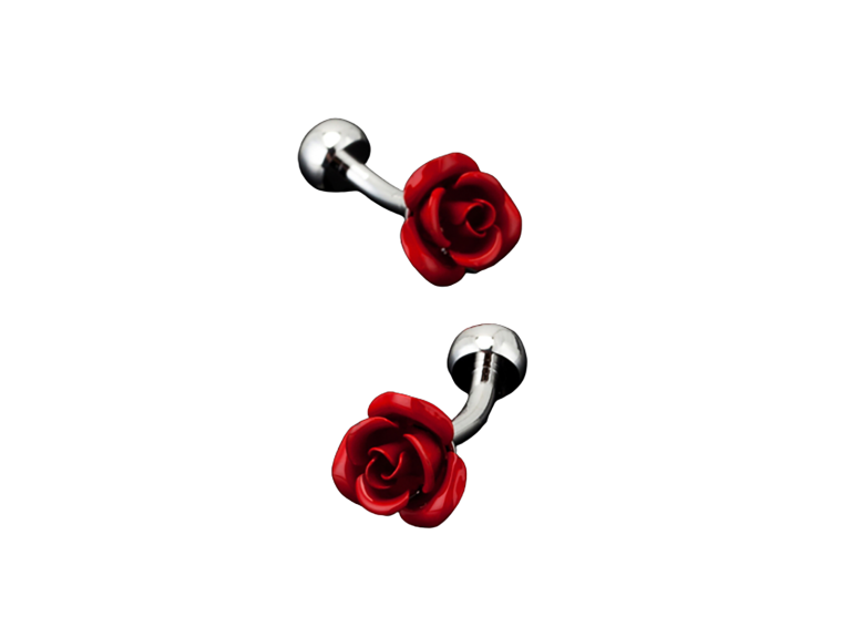red rose cufflinks