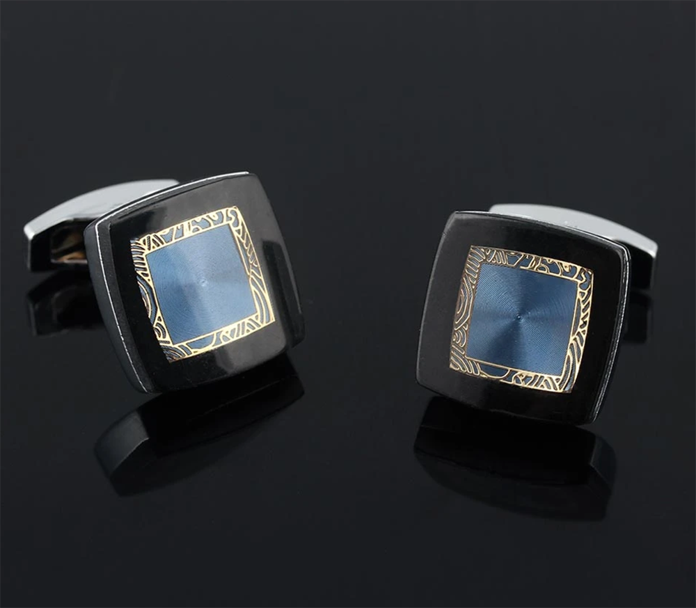 gold black cufflink