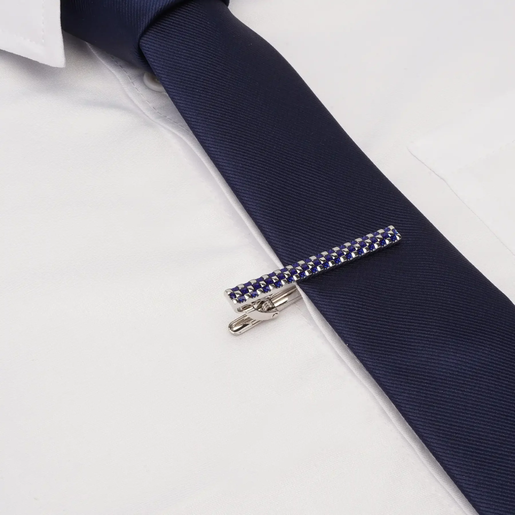 Blue Bling Tie Clip