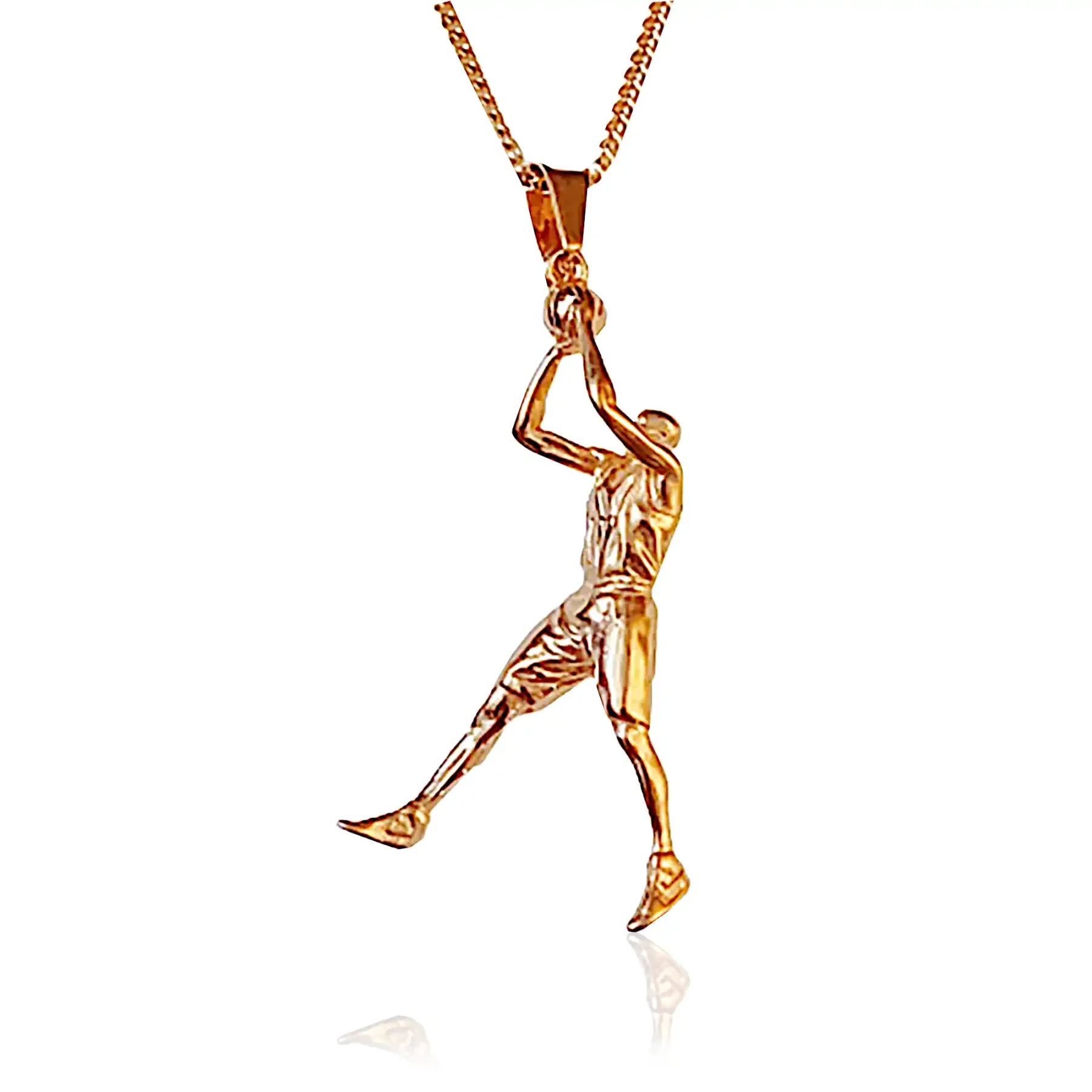 Gold Basketball Jumpman Necklace