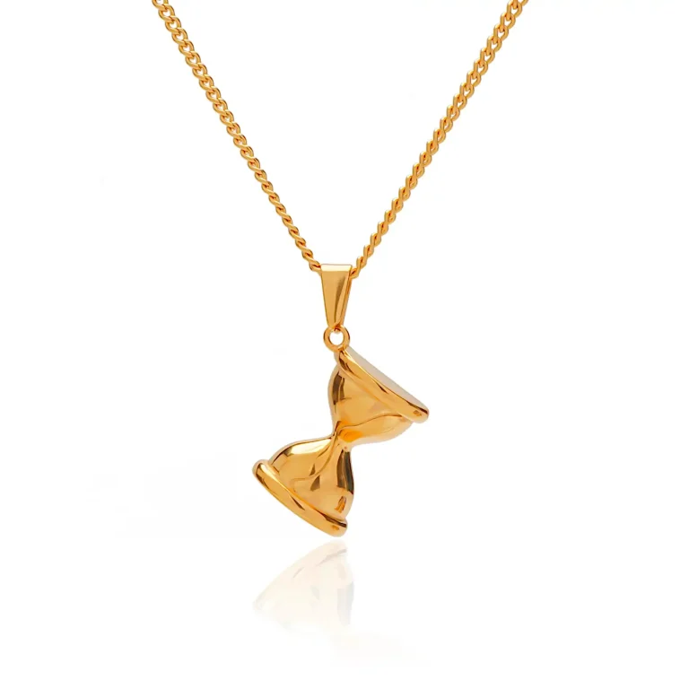 gold hourglass necklace