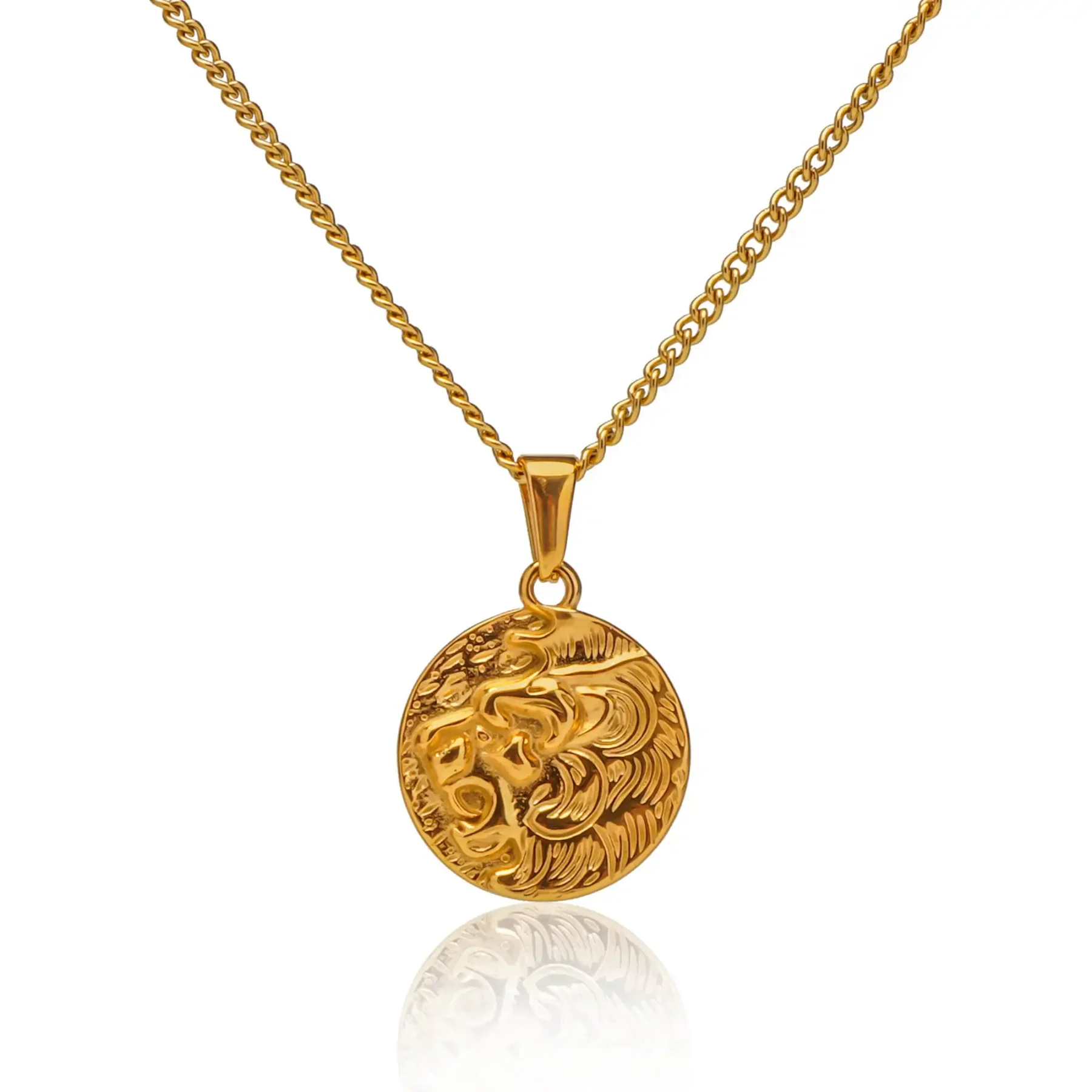 gold lion necklace for men