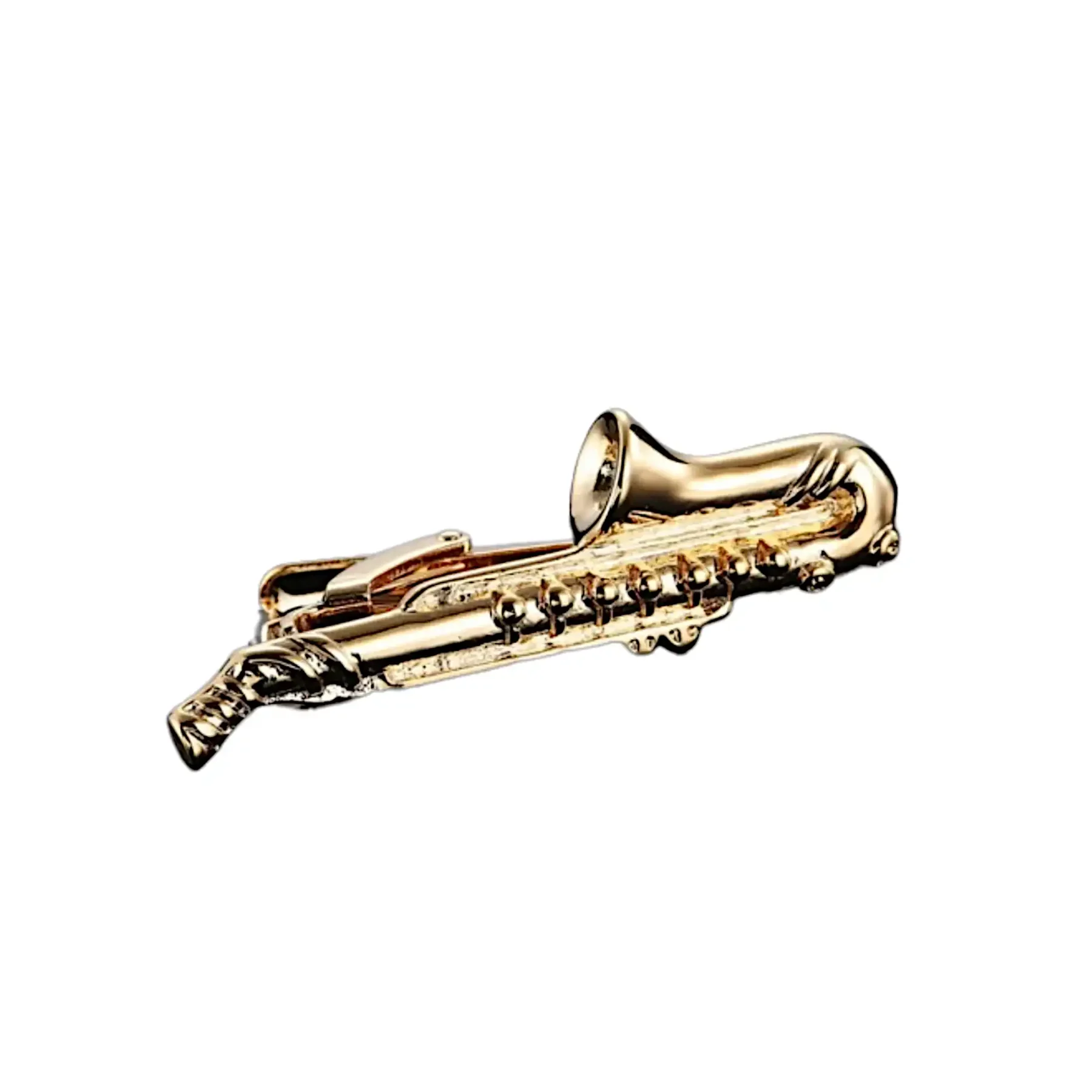 Gold Saxophone Tie Clip
