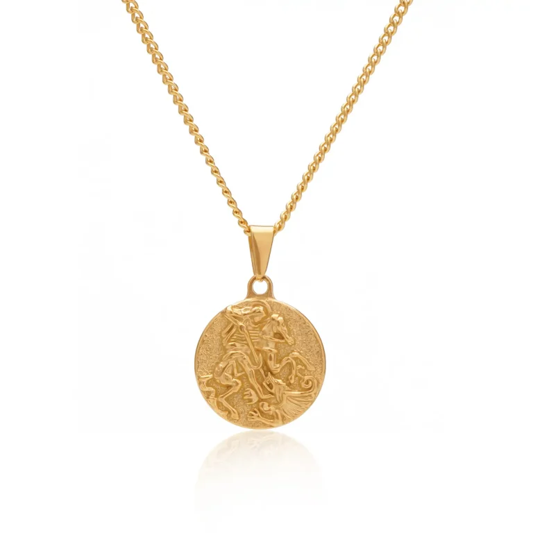gold st george and the dragon pendant