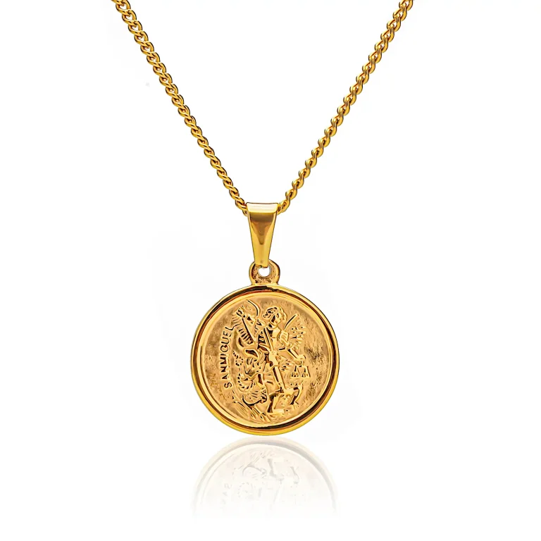gold st michael necklace