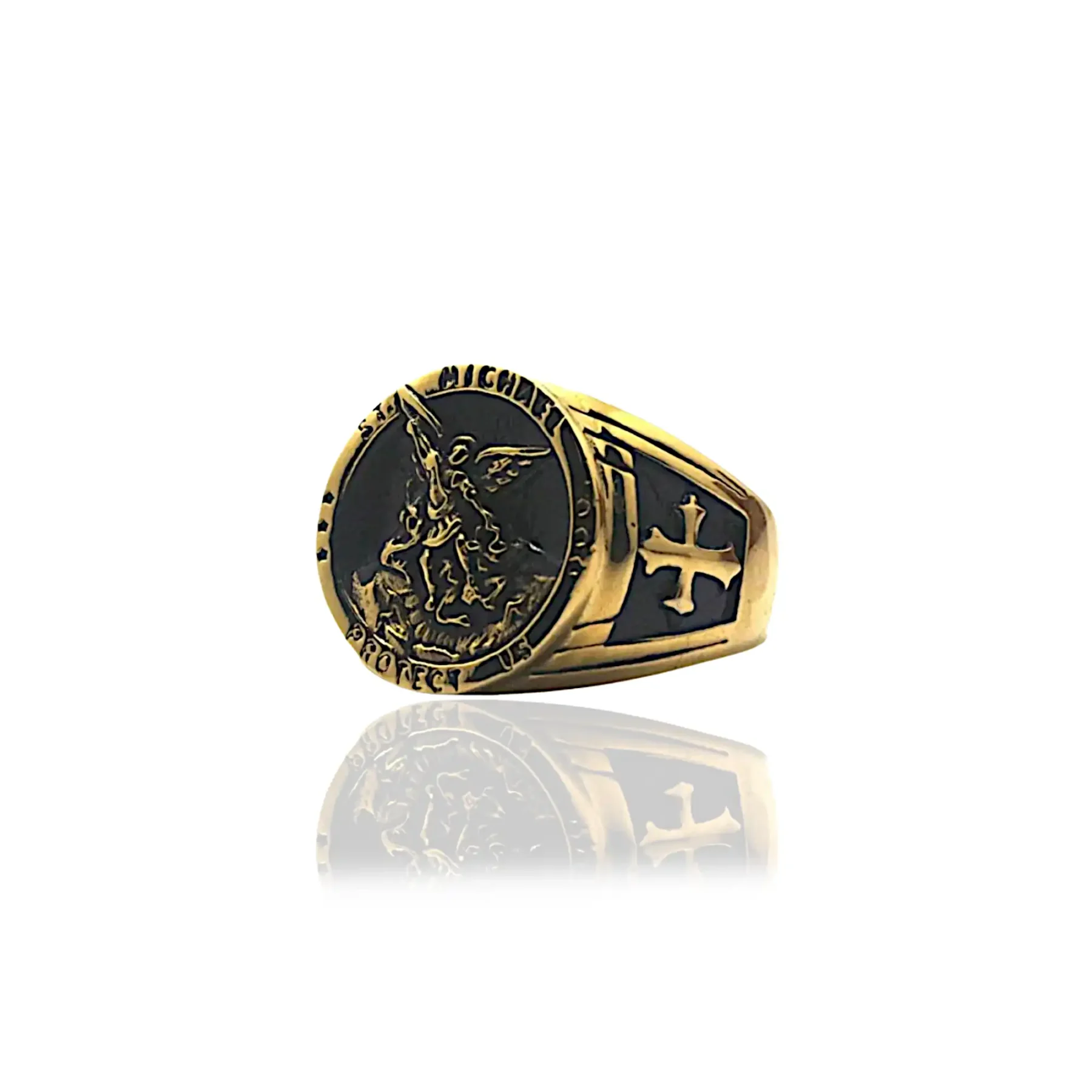 Gold St Michael Ring