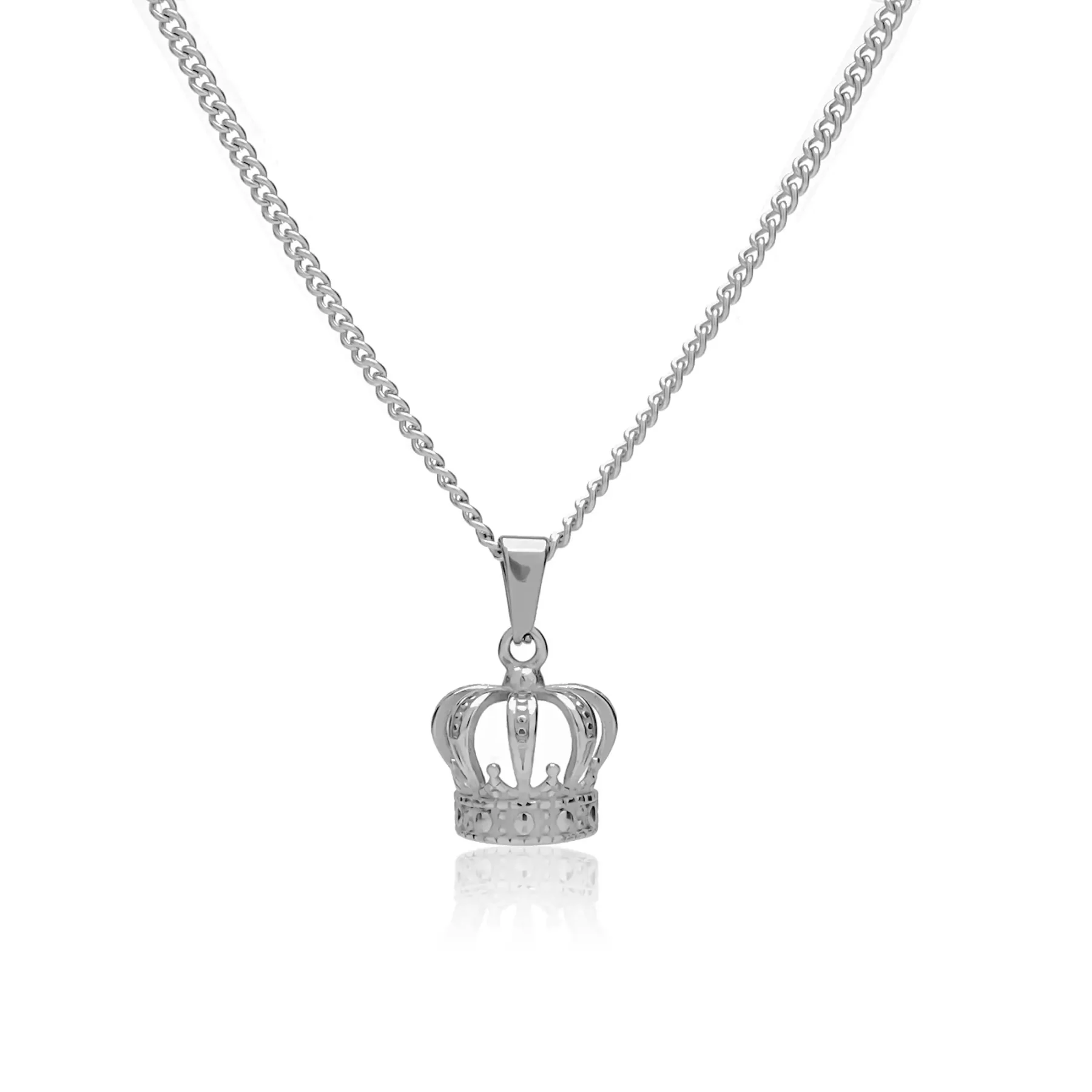 silver crown necklace