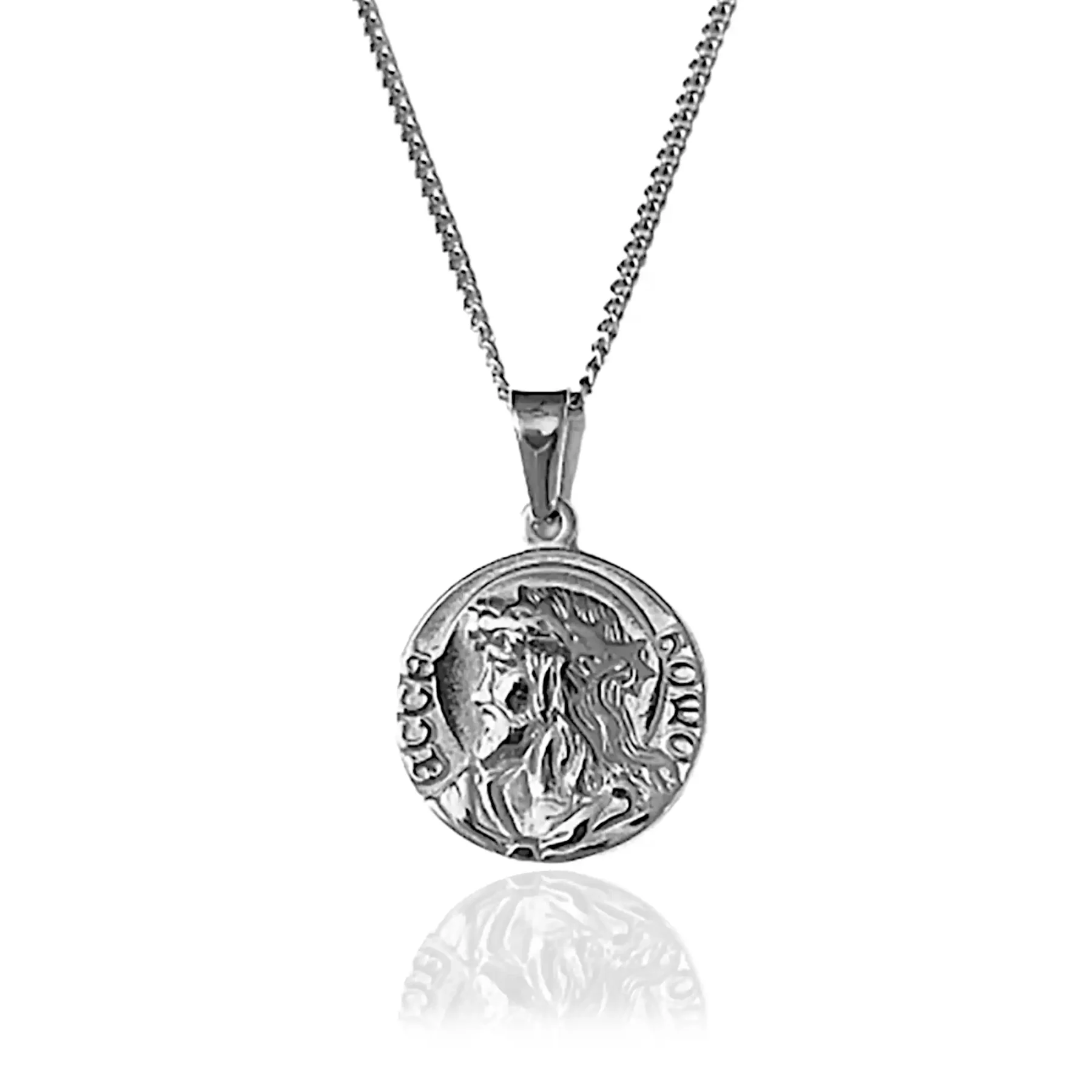 Silver Jesus Necklace