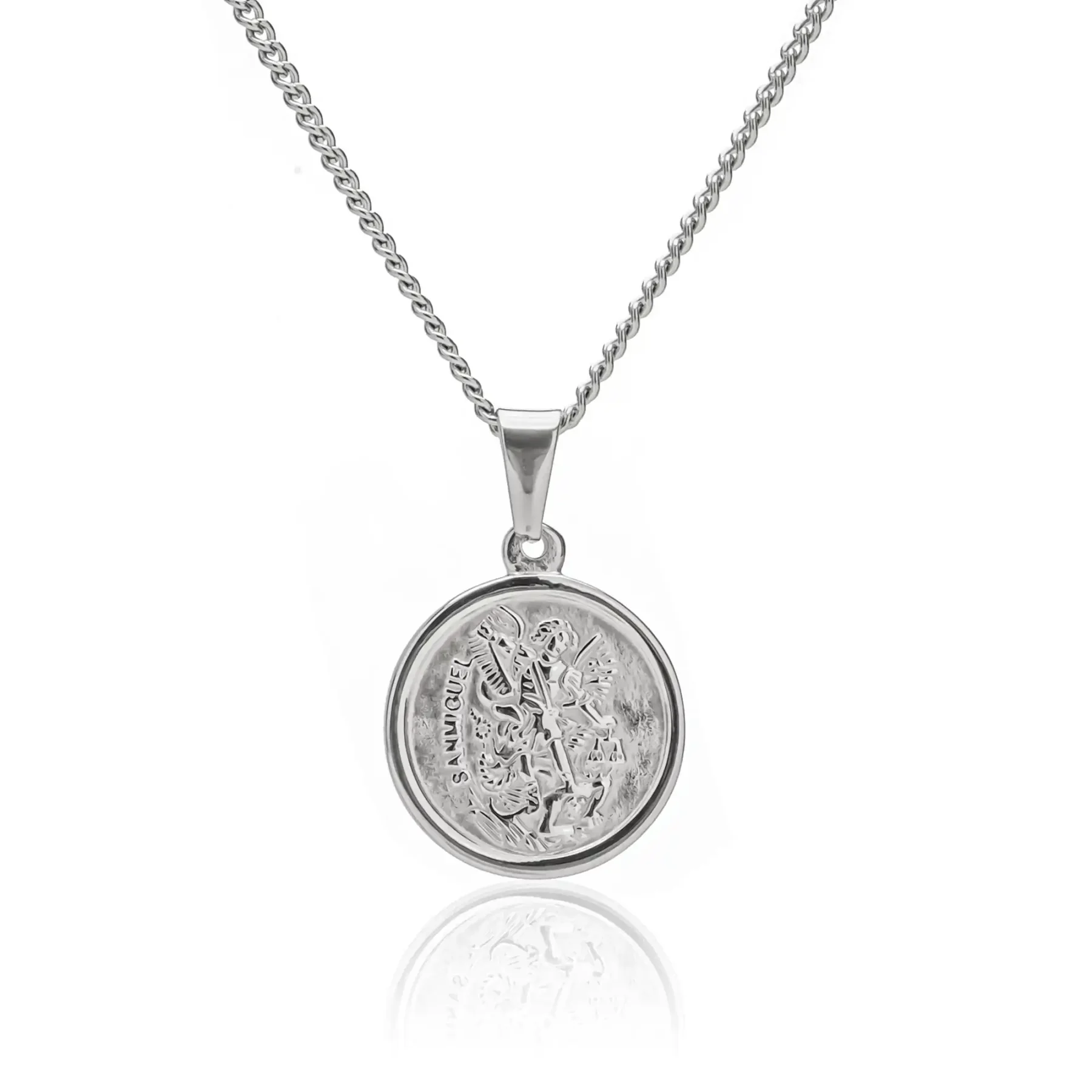 silver st michael pendant