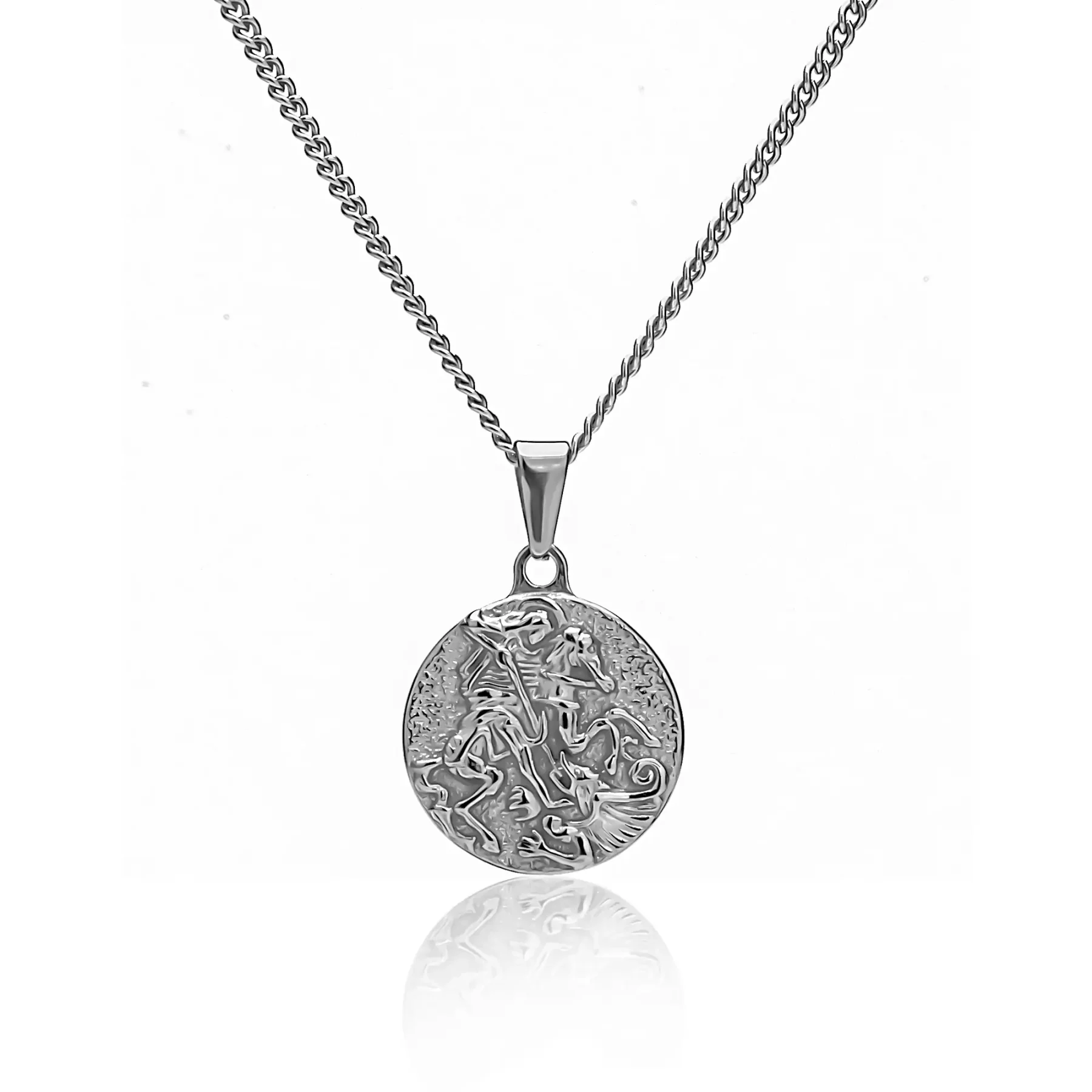 silver St George pendant
