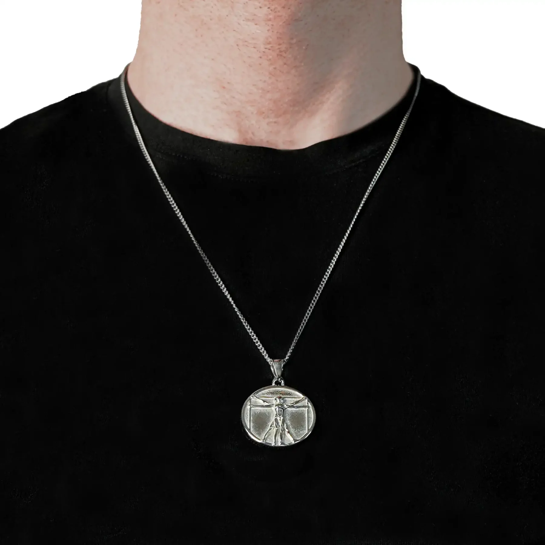 Vitruvian Man Pendant Chain (Silver)