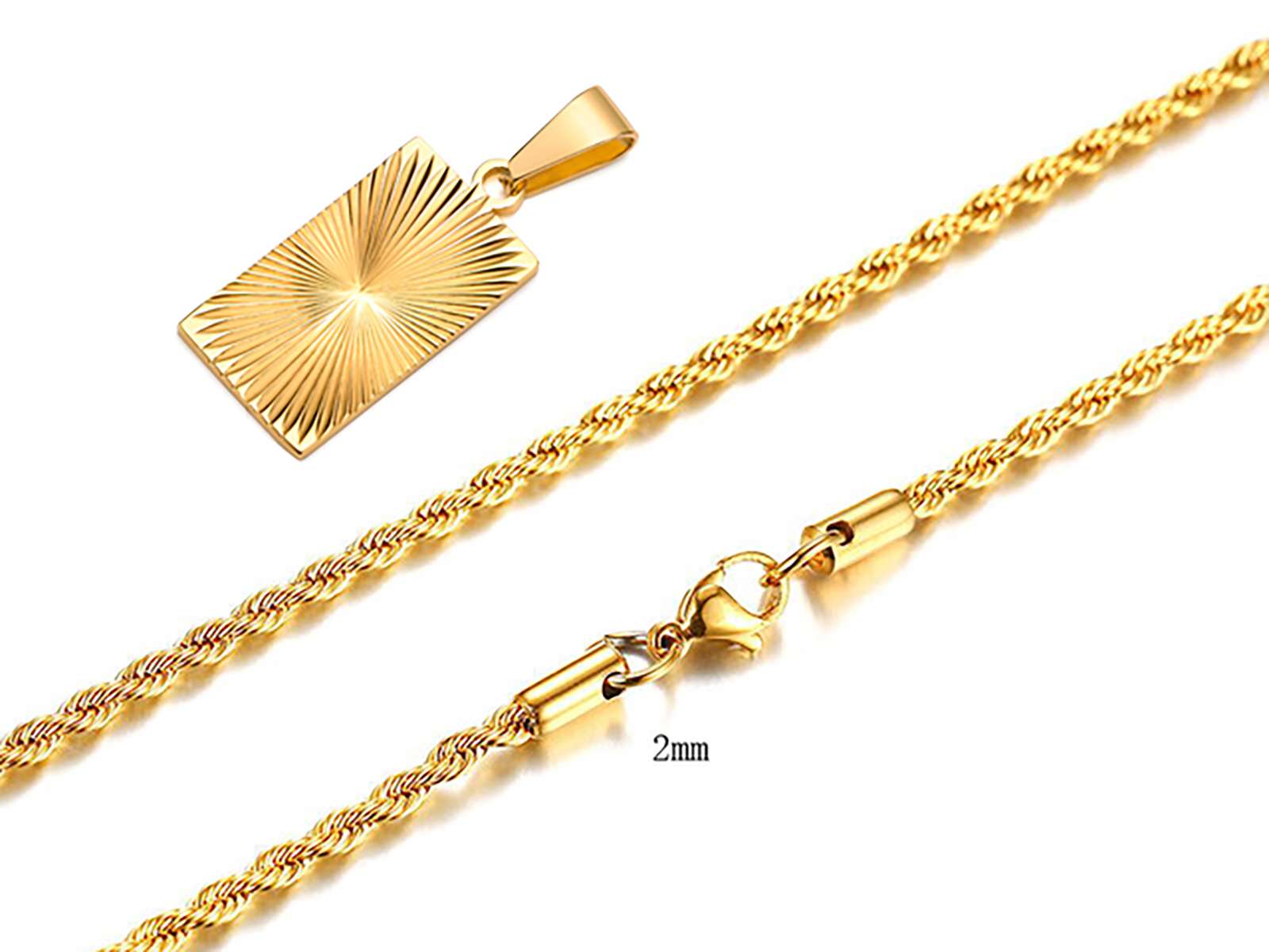 gold sunburst square pendant