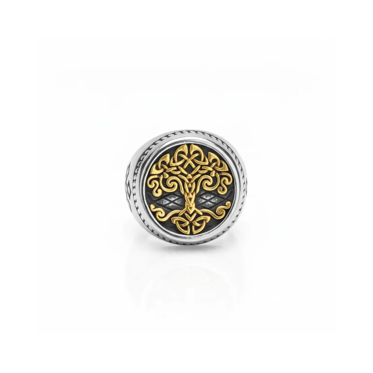 mens tree of life ring signet