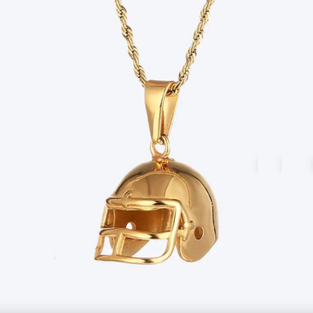 Gold Football Helmet Pendant