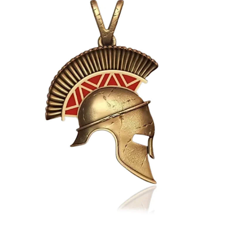Gold Gladiator Helmet Pendant