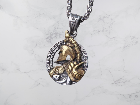 Gold Spartan Warrior Pendant