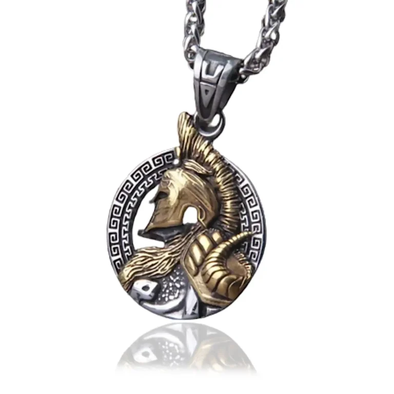 Gold Spartan Warrior Pendant