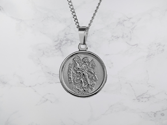 St christopher necklace silver